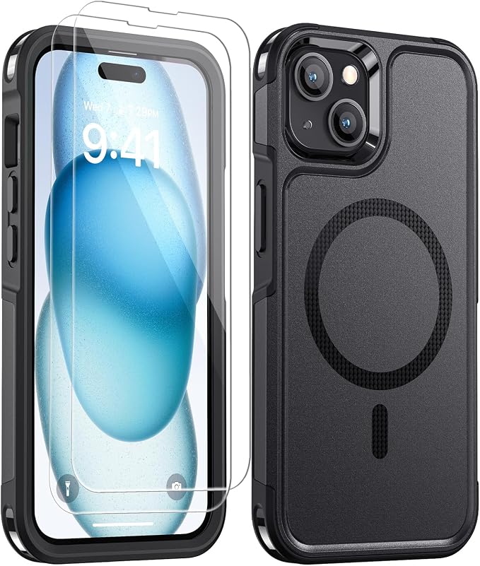 Lanhiem for iPhone 15 Case Magnetic, Heavy Duty Tough Rugged Phone Cover for by LanhiemHome