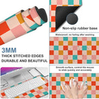 Large Mouse Pad Retro Checkerboard Gaming Desk Pad Computer Keyboard Non-slip - Image 2