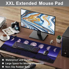 Mouse Pad, Large Moon Phases and Mountain Forest Desk Mat, Extended Non-Slip - Image 6