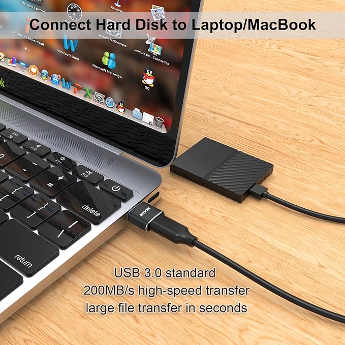 ENVEL USB to USB C Adapter, USB3 5Gbps High Speed Data Transfer, OTG Converter - Image 4