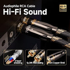 TODN HiFi RCA Cables Audiophile, Double Shielded RCA Cable Male to Male Stereo - Image 2