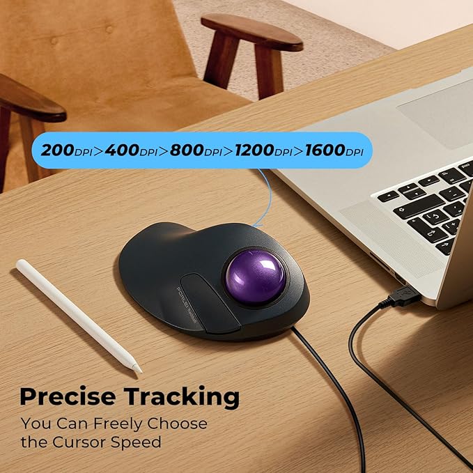 Wired Trackball Mouse for Large Hands, Ergonomic Design Reduces Wrist & Muscle - Image 5