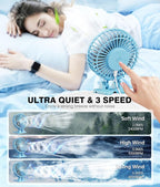 JZCreater USB Desk Fan, Portable Fan Mini, 3 Speeds Desktop Table Cooling - Image 3