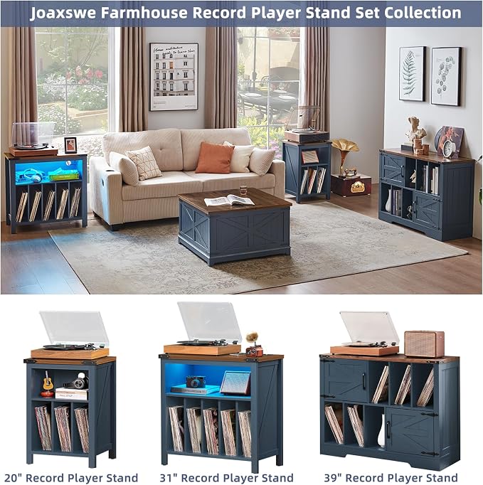 Large Record Player Stand with Vinyl Storage Up to 450 Albums, 39 Inch - Image 5