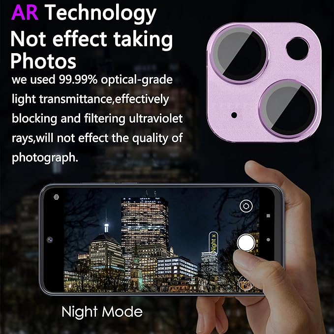2 Pack Camera Lens Protector for iPhone 14 / iPhone 14 Plus, AR Tempered Glass - Image 3