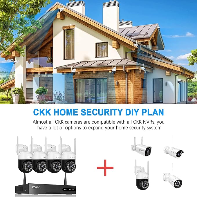 3MP PTZ CKK Cameras, 8 Channel 3MP WiFi Surveillance NVR System, 2 Way Audio - Image 4