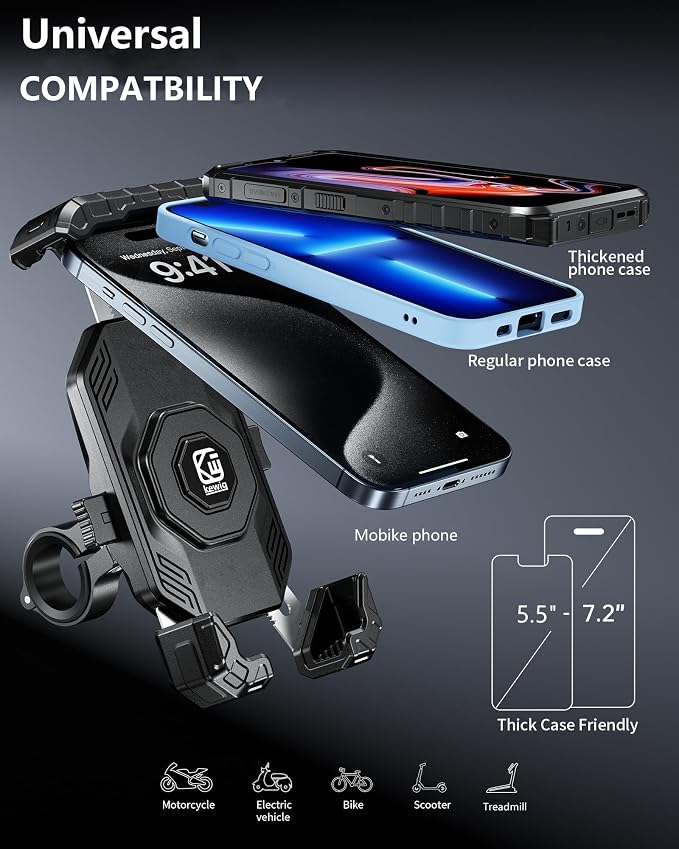 Kewig Motorcycle Phone Mount Holder - Image 6