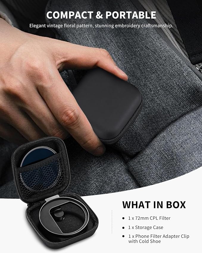 CPL Filter for Phone, 72mm Camera Polarized Lens Polarizing Filter - Image 7
