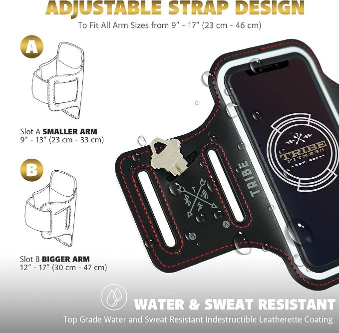 TRIBE Water Resistant Cell Phone Armband Case Running Holder - Image 4