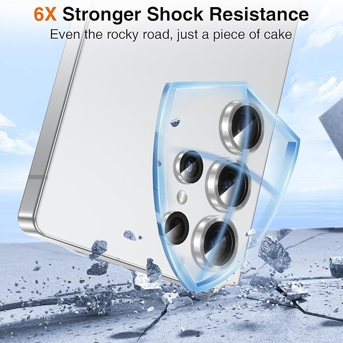 YWXTW S25 Ultra Camera Lens Cover, 9H Tempered Glass Upgraded Metal Edging - Image 3