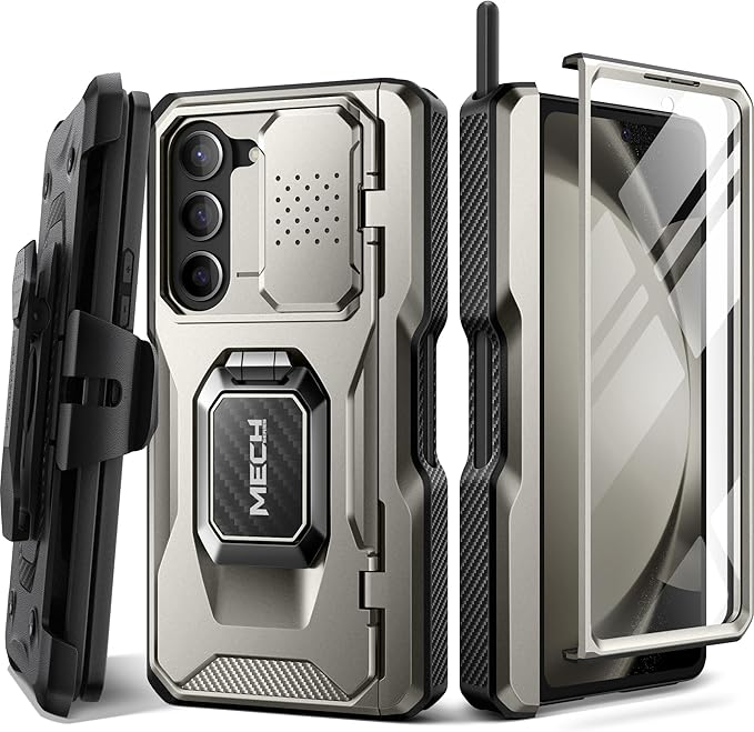 TONGATE for Z Fold 5 Case with Ring Stand, Built-in S Pen Holder & Glass Screen by TONGATE