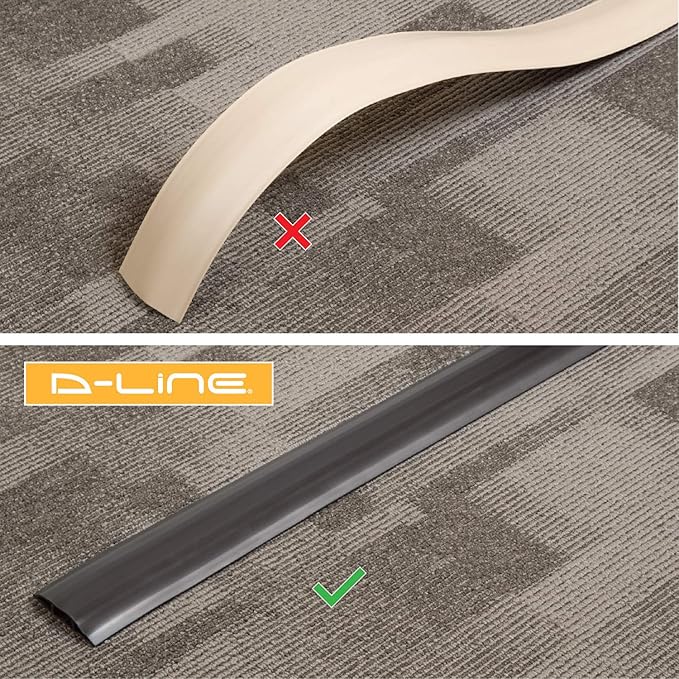 D-Line 30ft Floor Cord Cover, Made in USA Linkable Cable Protector, Hide - Image 5