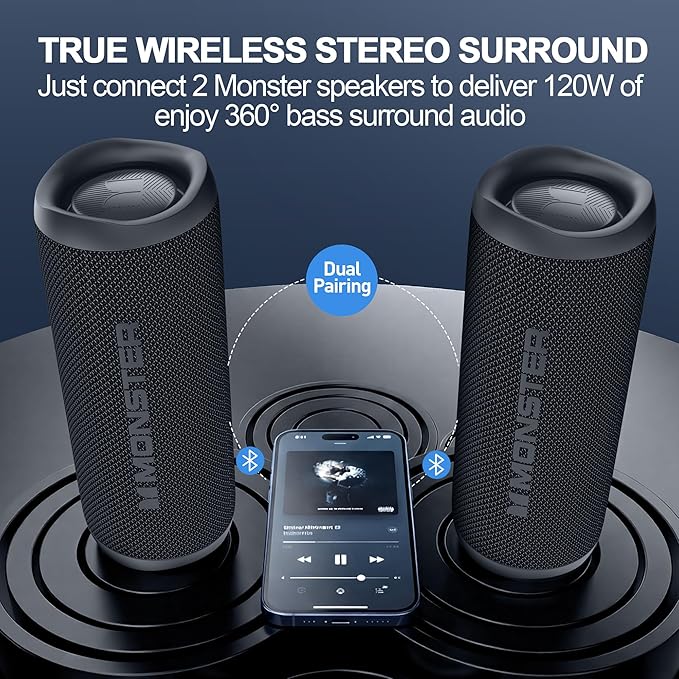 Monster Bluetooth Speaker, Wireless Portable Outdoor Bluetooth Speakers - Image 3