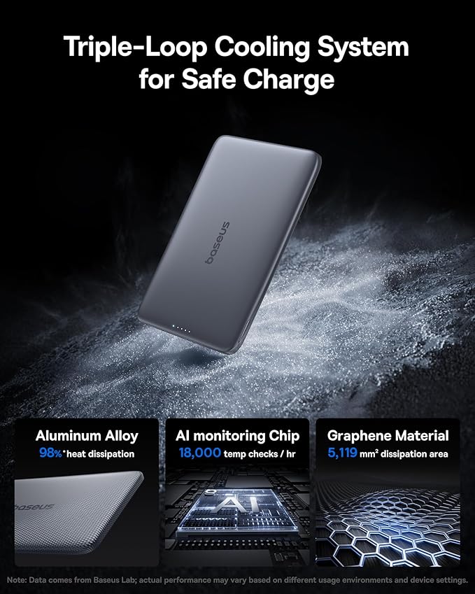 Baseus Picogo Power Bank, 0.3" Ultra Slim 5000mAh MagSafe Portable Charger - Image 3