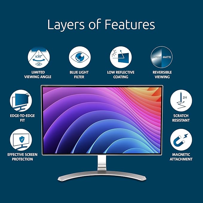 Kensington MagPro 21.5 Inch Magnetic Computer Privacy Screen - Image 4