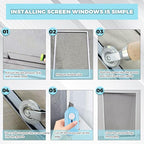 Window Screen Replacement Kit, 8-in-1 DIY Screen Door Repair Kit - Image 4