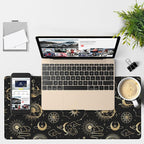 Gaming Desk Pad Large Extra Length Clouds, Moon and Sun Mouse Pad Keyboard - Image 4