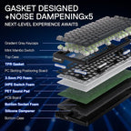 Redragon K673 GB 75% Wireless Gasket RGB Gaming Keyboard, 3-Modes 81 Keys PBT - Image 4