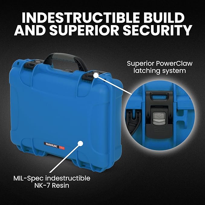 NANUK 910 Hard Case with Customizable Cubed Foam, IP67 Waterproof, Dustproof - Image 2