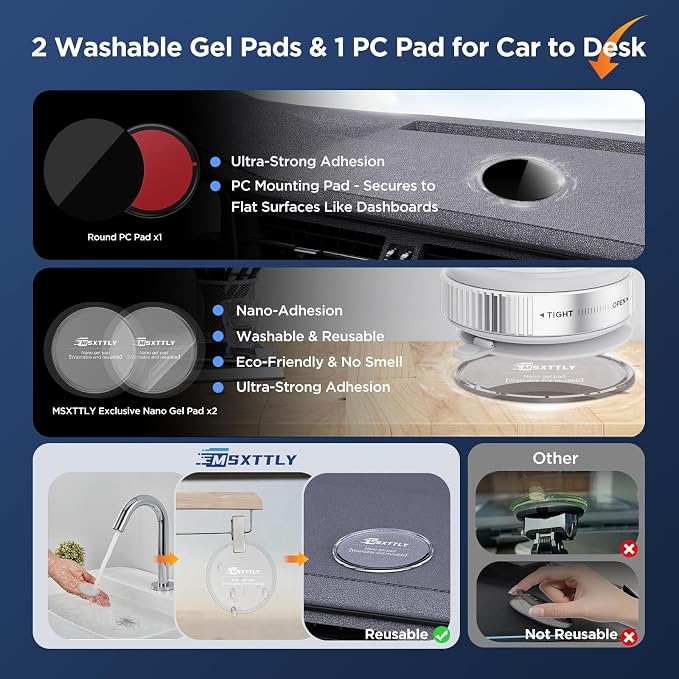 Vacuum Magnetic Phone Holder for Car Suction Cup Phone Mount Adjustable Suction - Image 2