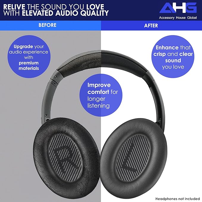 Replacement QC Ear Pad and Headband Pad Kit Cushion. Compatible - Image 3