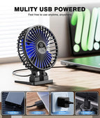 JZCreater USB Desk Fan, Mini Portable Fans, 3 Speeds Desktop Table Cooling Fan - Image 5