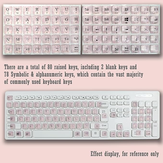80 Pcs Keyboard Sticker for Long Nails Typing and Gaming, Symbolic and - Image 3