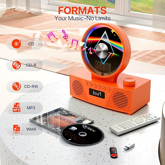 Retro Portable CD Player for Home Decor, CD Player - Image 3