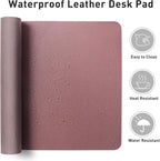 Aothia Leather Desk Pad Protector, Mouse Pad, Office Desk Mat, Non-Slip PU - Image 6