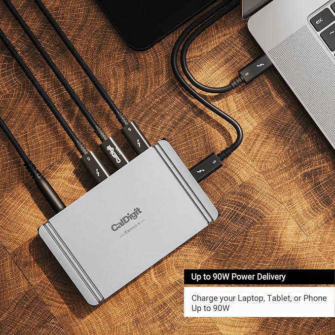 CalDigit E5 - Thunderbolt 5 Element 5 Hub - 9-Port, 4xThunderbolt 5/USB4 v2 - Image 4