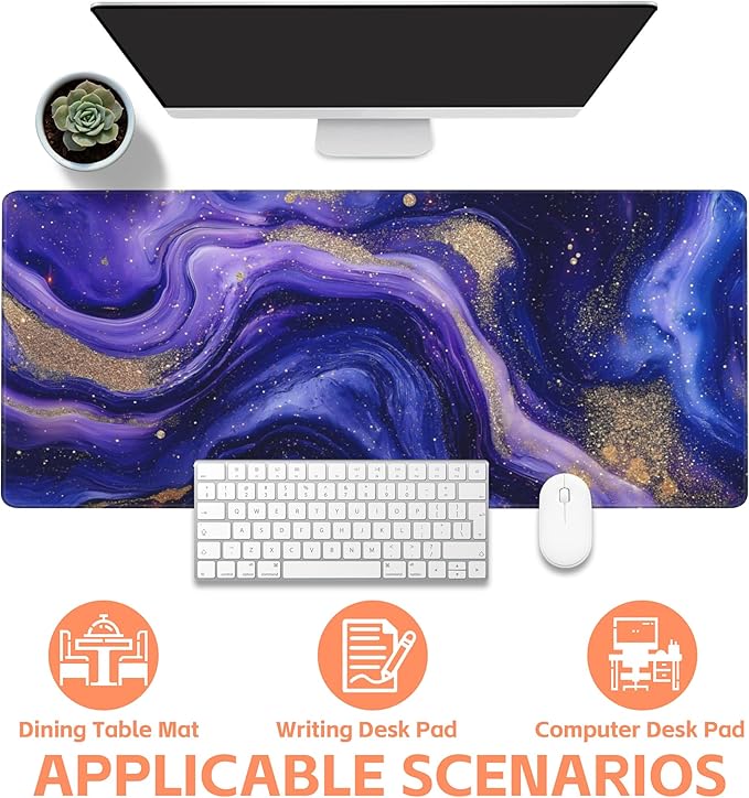 Mouse Pad Large Fluid Art Marble Texture Non-Slip Game Desk Mat - Image 4