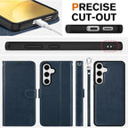 TUCCH Case for Galaxy S25 Plus, 2 in 1 Magnetic PU Leather Wallet - Image 8