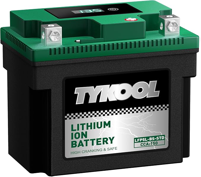 TYKOOL YTX5L-BS YTZ7S 2X Cranking Amps 150A, Lithium LiFePO4 Motorcycle Battery - Image 2