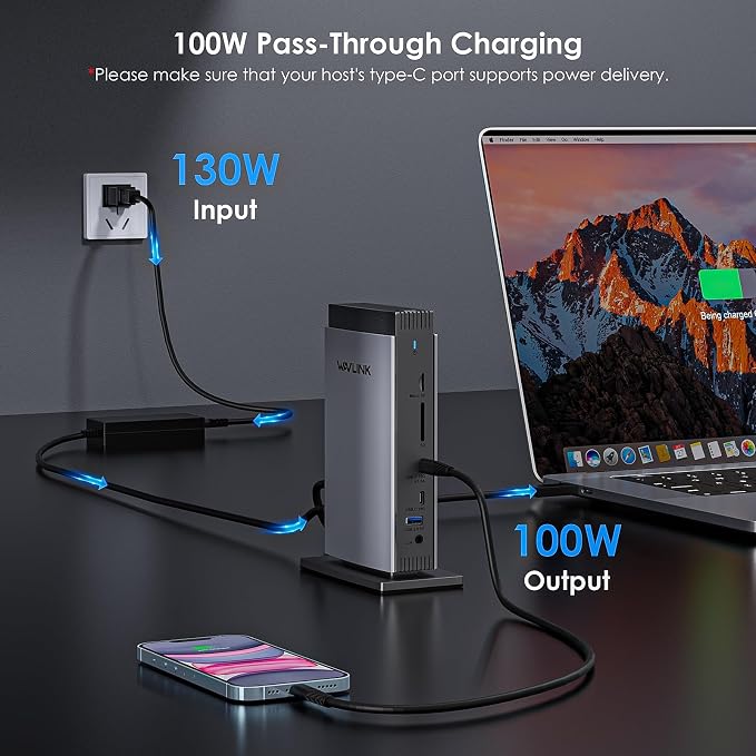 WAVLINK USB C DisplayLink Docking Station 15 in 1 - Image 5