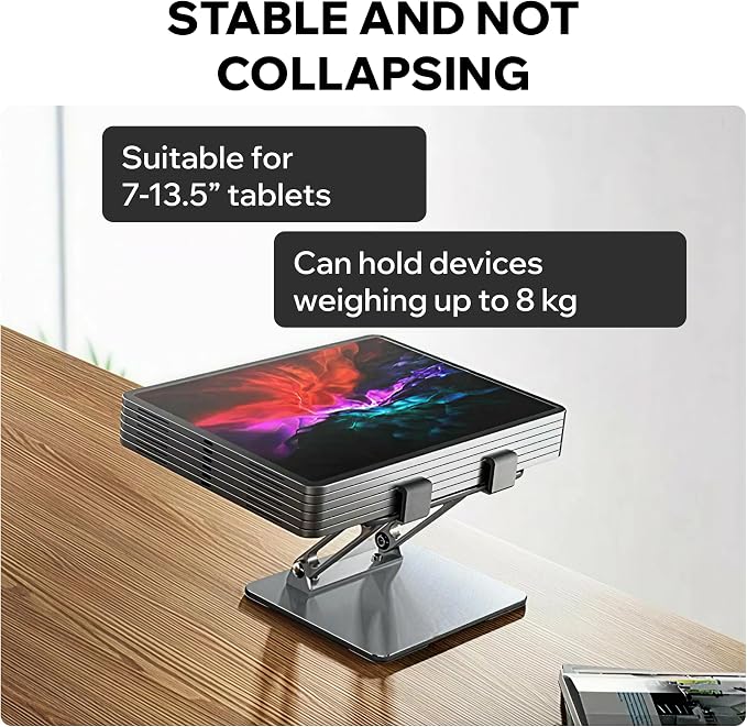 Foldable Aluminum Tablet & Phone Stand — Adjustable Height & Angle, Portable - Image 4