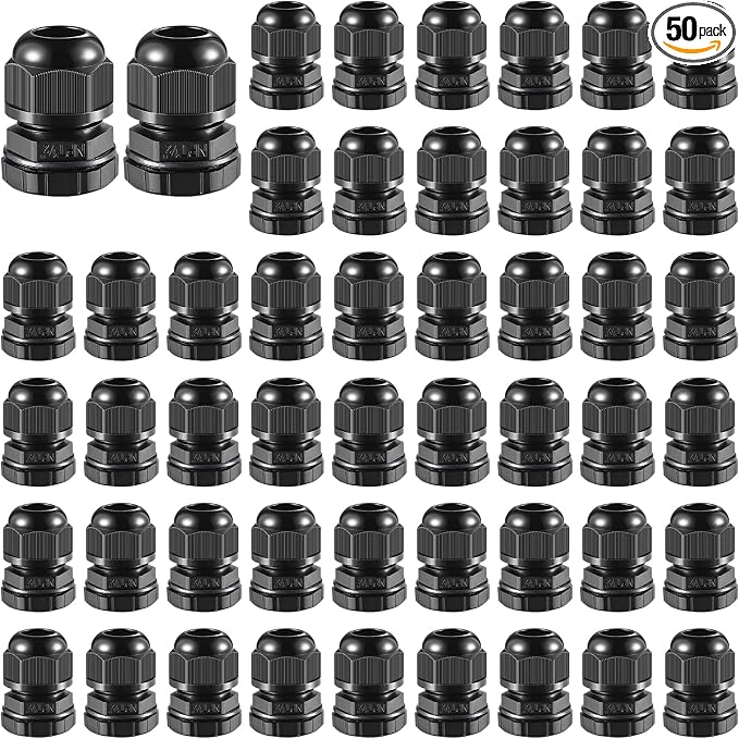 50 PCS 1/2" NPT Nylon Cable Gland Joints by RTHIEAI
