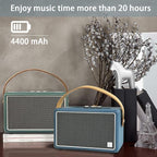 Vintage Bluetooth Speakers, KONEX 40W Leather Portable Wireless Speaker - Image 5