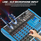 Professional Audio Mixer, 6 Channel, Input 48V Phantom Power Stereo Digital USB - Image 3