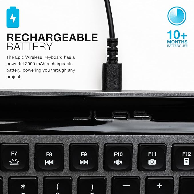 JLab, Wireless Keyboard, USB Dongle, 108 Keys - Image 8