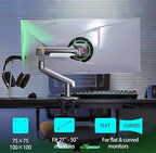 Gaming Monitor-Arm for Flat/Ultrawide/Curved Monitors 27'' to 50 inch, Heavy - Image 6