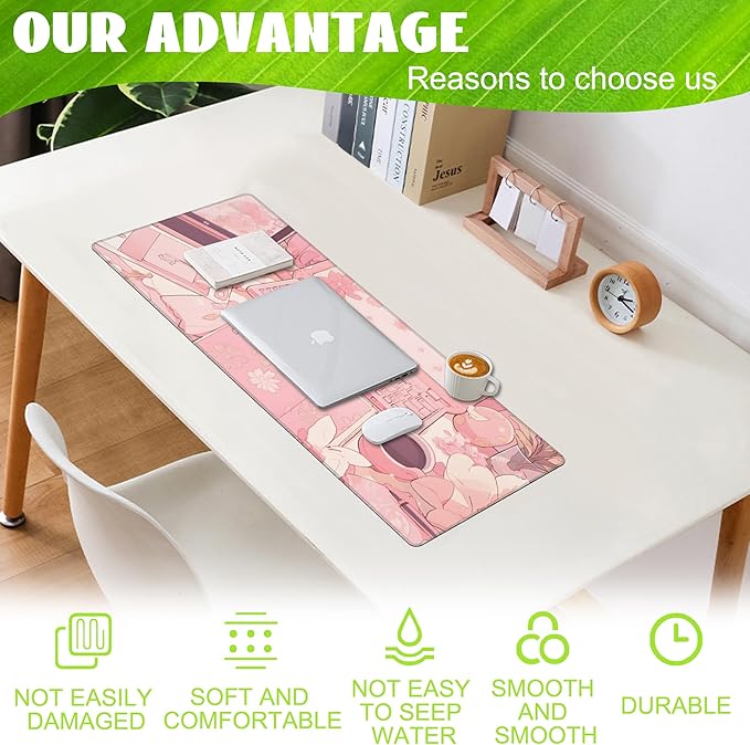 Large Gaming Mouse Pad for Desk, Kawaii Anime Desktop Desk Pad, Extended Big - Image 4