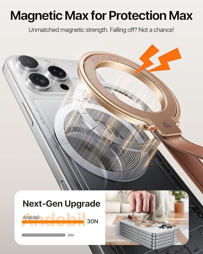 andobilMagnetic Phone Grip for MagSafeAdjustable Phone Ring Kickstand - Image 5
