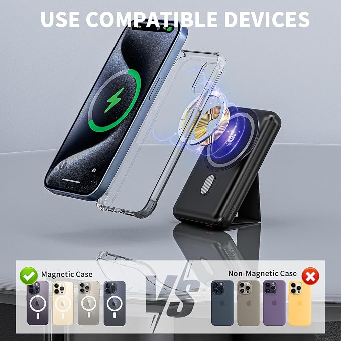 Magnetic Power Bank 10000mAh, Wireless Portable Charger - Image 4