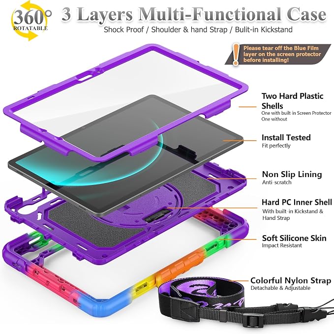SEYMAC stock Case for Samsung Galaxy Tab S10 FE / S9 / S9 FE 5G Tablet Case - Image 7