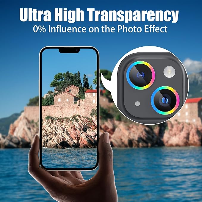 AGVEE 3+3 6 Pack for iPhone 15 6.1" / 15 Plus 6.7" Camera Lens Cover Protector - Image 5