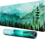 Lokigo Green Forest Mouse Pad, Waterproof Extended Large Gaming Mousepad by Lokigo