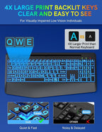 Wireless Keyboard with 7 Colored Backlits, Wrist Rest, Phone Holder, - Image 6