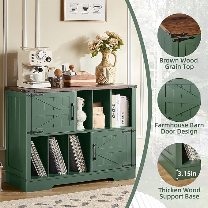 Large Record Player Stand with Vinyl Storage Up to 450 Albums, 39 Inch - Image 6