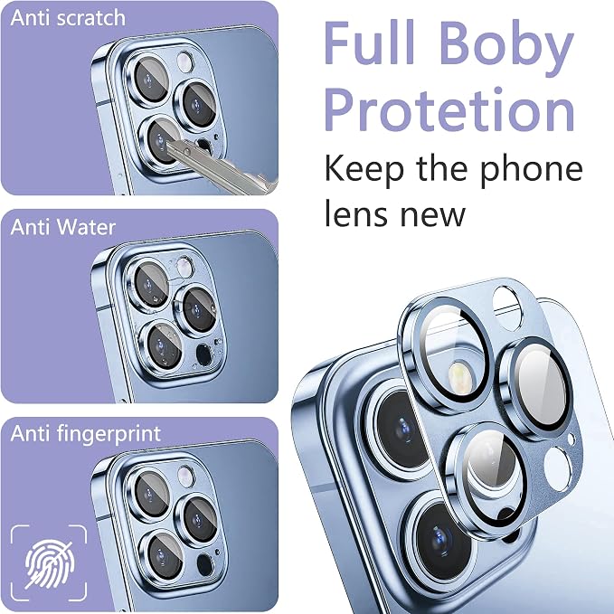 2 Pack Camera Lens Protector for iPhone 13 Pro/iPhone 13 Pro Max, AR Tempered - Image 5