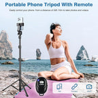 70" Phone Tripod with Remote & Holder, Portable Cell Phone Stand, Selfie Stick - Image 5
